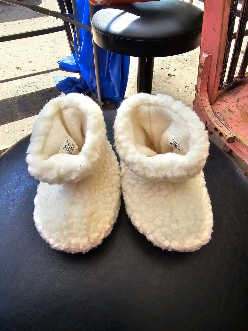 Acorn Tot Bambini Faux Fur Bootie Slippers 6-12 Months White